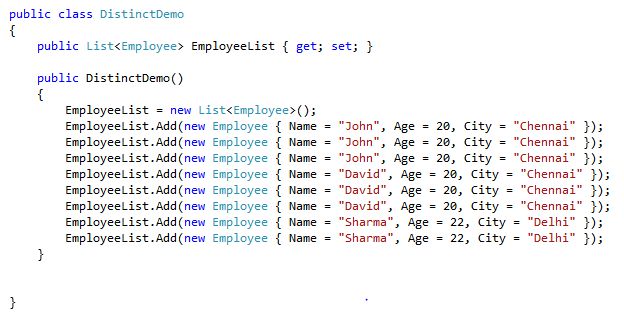 class for returns list
